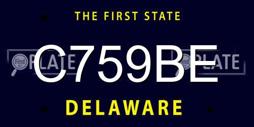 C759BE Delaware License Plate