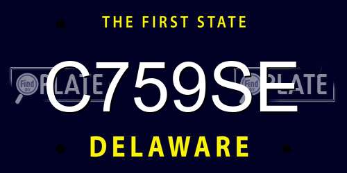 C759SE Delaware License Plate