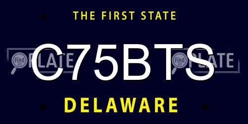 C75BTS Delaware License Plate