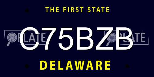C75BZB Delaware License Plate