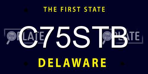 C75STB Delaware License Plate