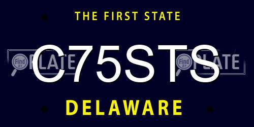 C75STS Delaware License Plate