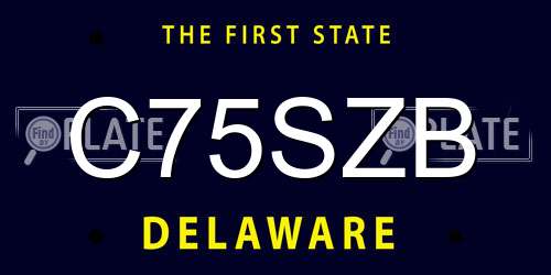 C75SZB Delaware License Plate