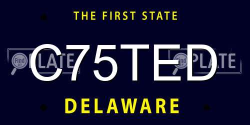 C75TED Delaware License Plate