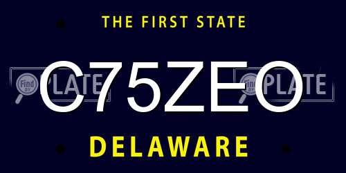 C75ZEO Delaware License Plate