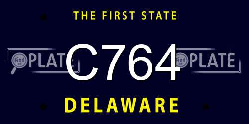 C764 Delaware License Plate