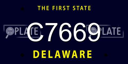 C7669 Delaware License Plate