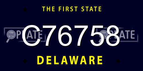 C76758 Delaware License Plate