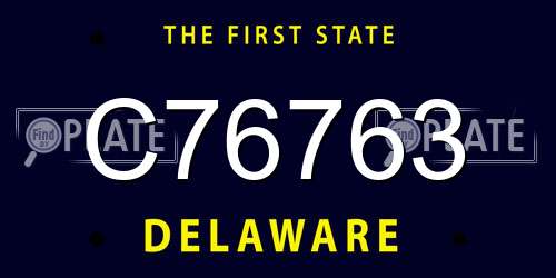 C76763 Delaware License Plate