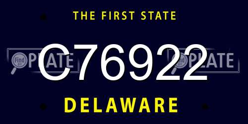 C76922 Delaware License Plate