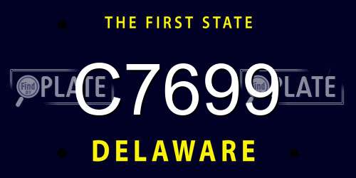 C7699 Delaware License Plate