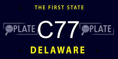 C77 Delaware License Plate