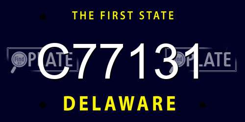 C77131 Delaware License Plate