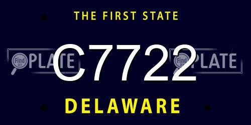 C7722 Delaware License Plate