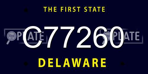 C77260 Delaware License Plate