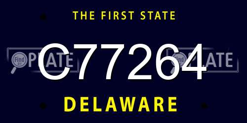 C77264 Delaware License Plate