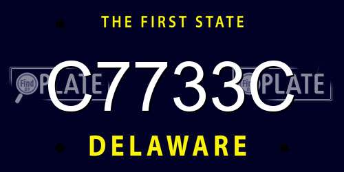 C7733C Delaware License Plate