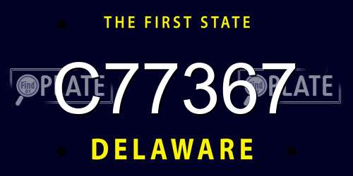 C77367 Delaware License Plate