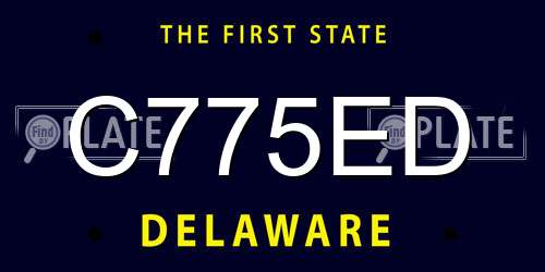 C775ED Delaware License Plate