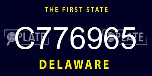 C776965 Delaware License Plate