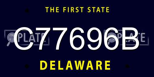 C77696B Delaware License Plate
