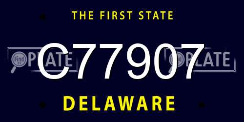 C77907 Delaware License Plate