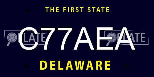 C77AEA Delaware License Plate