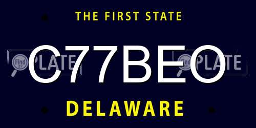 C77BEO Delaware License Plate