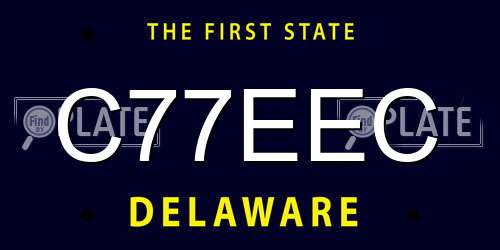 C77EEC Delaware License Plate