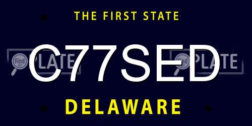 C77SED Delaware License Plate