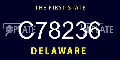 C78236 Delaware License Plate