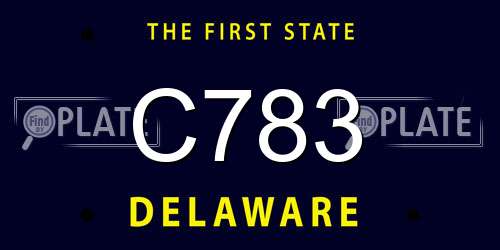 C783 Delaware License Plate