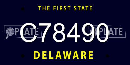 C78490 Delaware License Plate