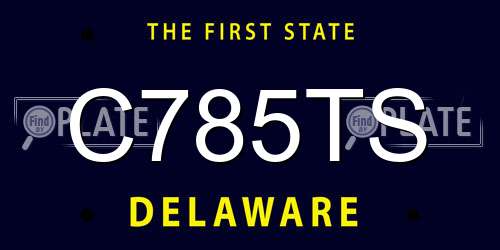 C785TS Delaware License Plate