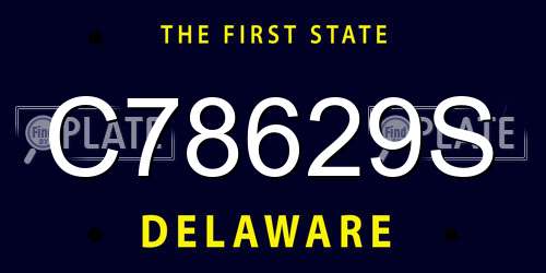 C78629S Delaware License Plate