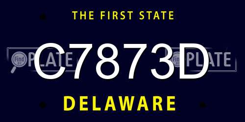 C7873D Delaware License Plate