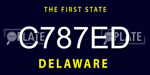 C787ED Delaware License Plate