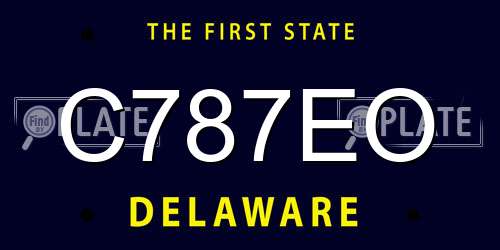C787EO Delaware License Plate