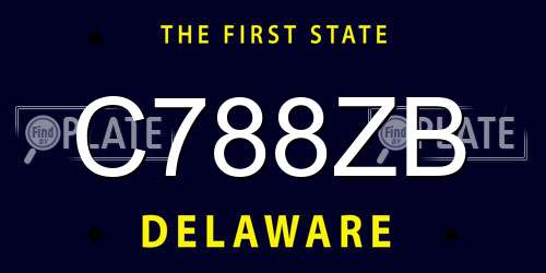 C788ZB Delaware License Plate