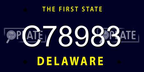 C78983 Delaware License Plate