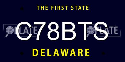 C78BTS Delaware License Plate