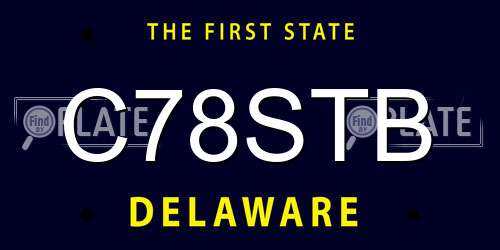 C78STB Delaware License Plate