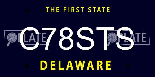 C78STS Delaware License Plate
