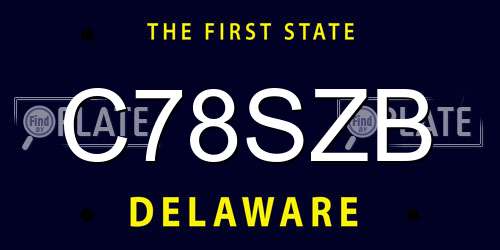 C78SZB Delaware License Plate