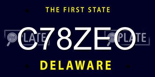 C78ZEO Delaware License Plate