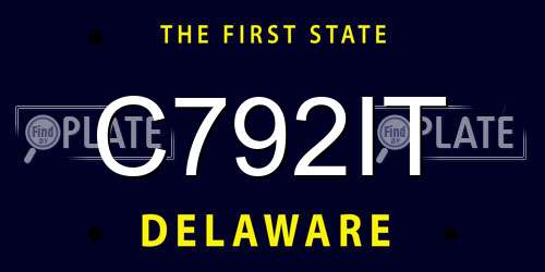 C792IT Delaware License Plate