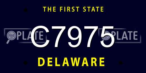 C7975 Delaware License Plate
