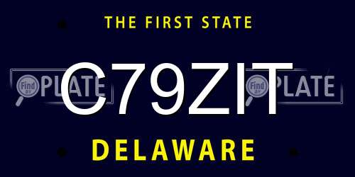 C79ZIT Delaware License Plate