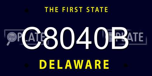 C8040B Delaware License Plate