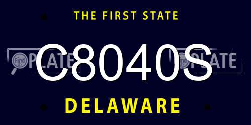 C8040S Delaware License Plate